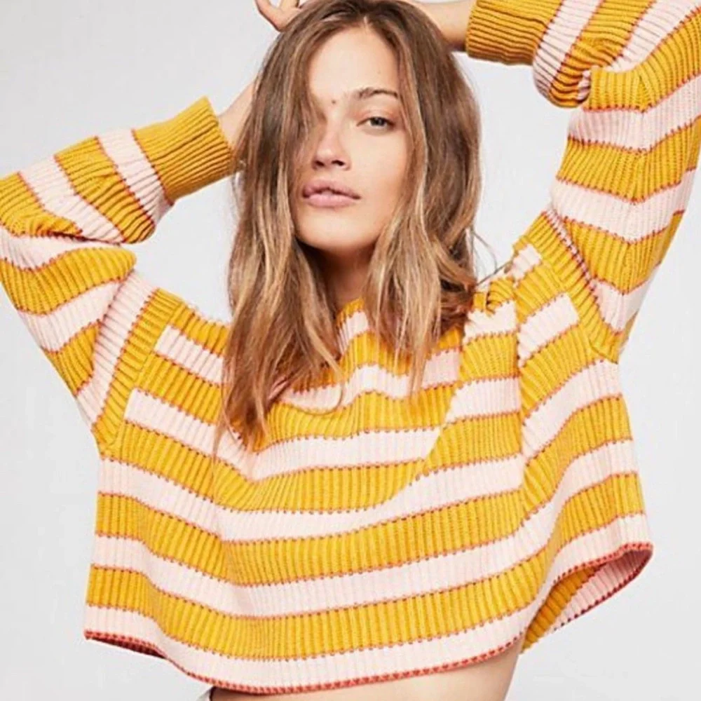***SOLD***Free people just my stripe pullover sweater - Picture 3 of 5
